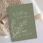 Sage Groene Bloemen Boho Bruiloft Planner