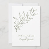 Sage Groene Bloemen Boho Verlovingsfeest Kaart (Achterkant)