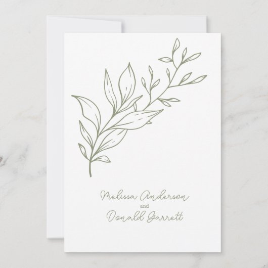 Sage Groene Bloemen Boho Verlovingsfeest Kaart (Achterkant)