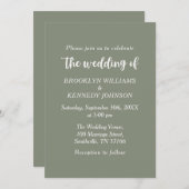 Sage Groene Bloemen Botanische Bruiloft Paar Naam Kaart (Voorkant / Achterkant)