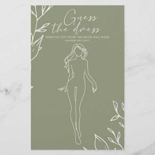 Sage Groene Bloemen Bruidsspel Raad de Jurk Flyer (Voorkant)