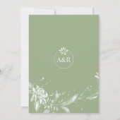 Sage groene bloemen bruiloft vrijgezellenfeest kaart (Achterkant)