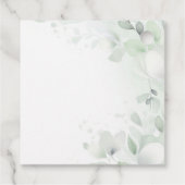 Sage Groene Bloemen Doop Bedankjes Labels (Achterkant)