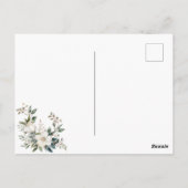 Sage Groene Bloemen Doop Briefkaart (Achterkant)