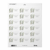 Sage Groene Bloemen Doop Etiket (Full Sheet)