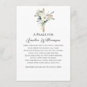 Sage Groene Bloemen Doop Informatiekaartje (Voorkant)