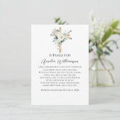 Sage Groene Bloemen Doop Informatiekaartje (Staand voorkant)