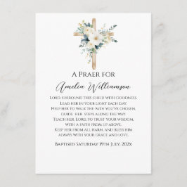 Sage Groene Bloemen Doop Informatiekaartje