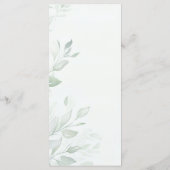 Sage Groene Bloemen Doop Menu (Achterkant)