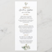 Sage Groene Bloemen Doop Menu (Voorkant)