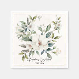 Sage Groene Bloemen Doop Servet