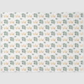 Sage Groene Bloemen en Gouden Kronen Tissuepapier (Voorkant)