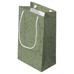 Sage Groene Bloemen Geschenktas Klein Cadeauzakje