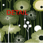 Sage Groene Bloemen op Zwart Poster