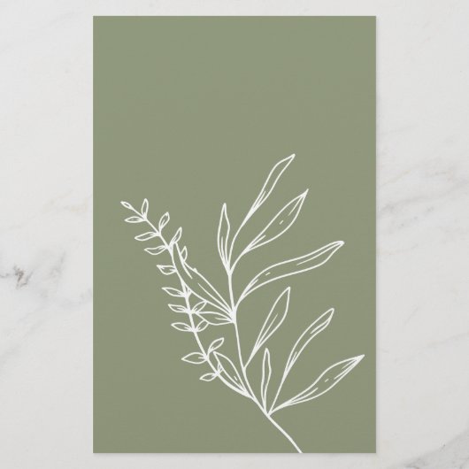 Sage Groene Bloemen Spel Over Onder Flyer (Achterkant)