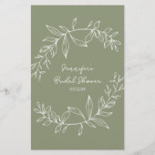 Sage Groene Bloemen Spel Waar Waren We Flyer (Achterkant)