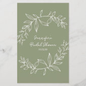 Sage Groene Bloemen Spel Waar Waren We Flyer (Achterkant)