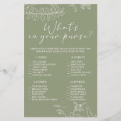 Sage Groene Bloemen Spel Wat In Uw Portemonnee Flyer (Voorkant)