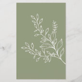 Sage Groene Bloemen Spel Wat In Uw Portemonnee Flyer (Achterkant)