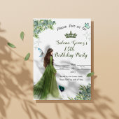 Sage Groene Bloemen Vlinder verjaardagsuitnodiging Folie Uitnodiging