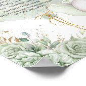 Sage Groene Bloemenolifant zeg niet Baby spel Poster (Hoek)