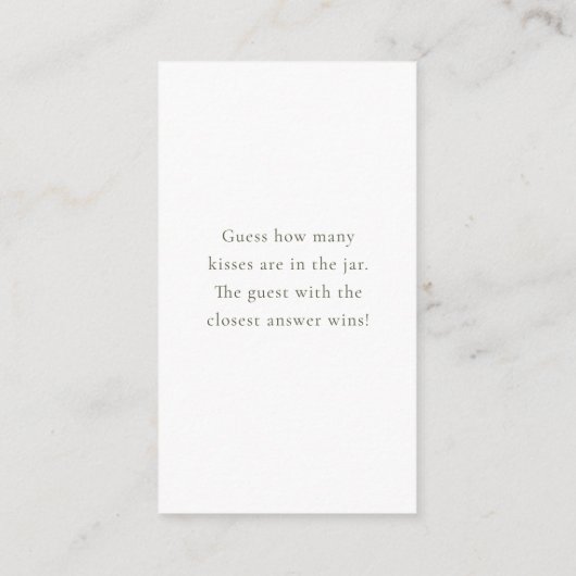 Sage Groene bloemenraad hoeveel kussen spel Informatiekaartje (Achterkant)