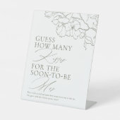 Sage Groene bloemenraad hoeveel kussen spel Reclamebord Met Voetstuk (Voorkant)