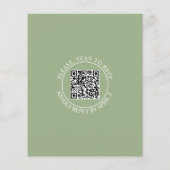 Sage groene bloesems QR code bruiloft uitnodiging (Achterkant)