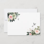 Sage Groene Blush Geometrische Prinses Quinceañera RSVP Kaartje (Achterkant)