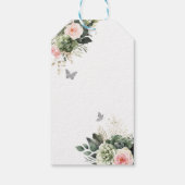 Sage Groene Blush Geometrische Quinceañera Dank u Cadeaulabel (Achterkant)