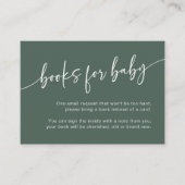 Sage Groene Boeken voor Baby Insert Kaart Modern B (Voorkant)