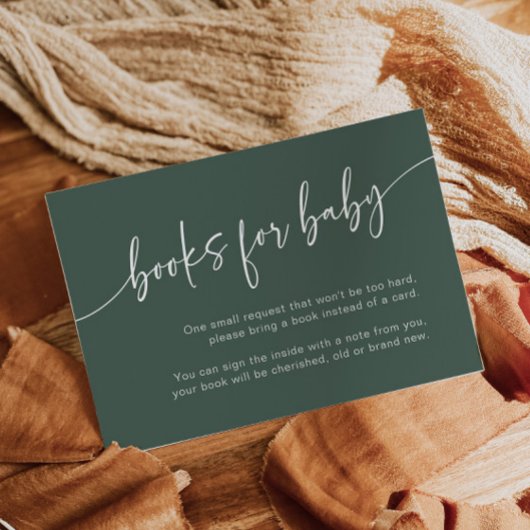 Sage Groene Boeken voor Baby Insert Kaart Modern B