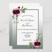 Sage groene bogo-bruiloft met bruinkoolbloem kaart (Voorkant / Achterkant)