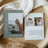 SAGE Groene Boheemse Foto Bruiloft Dank u Kaart