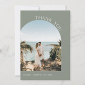 SAGE Groene Boheemse trouwfoto Dank u kaart (Voorkant)