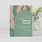 Sage Groene Boho Arch - Biologische Curven Bruilof Kaart (Staand voorkant)