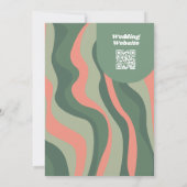 Sage Groene Boho Arch - Biologische Curven Bruilof Kaart (Achterkant)