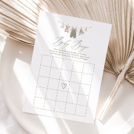 Sage Groene Boho Babykleren Baby Shower Bingo Kaart