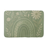 Sage groene Boho Bath Mat (Voorkant)