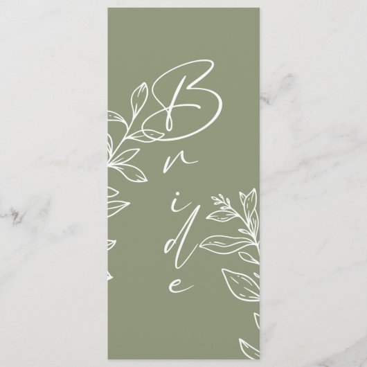 Sage Groene Boho Bloem Gereserveerde Zitplaatsen Menu (Voorkant)