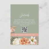 Sage Groene Boho Bloemen Huwelijk QR Kaart (Voorkant)