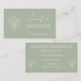 Sage Groene Boho Bloemen Lotus Yoga Visitekaartje