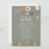 Sage Groene Boho Bloemen Tafel Zitplank Kaarten (Voorkant)