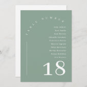 Sage Groene Boho Boog Trouwstoel Tabel Kaart (Voorkant / Achterkant)