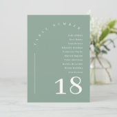 Sage Groene Boho Boog Trouwstoel Tabel Kaart (Staand voorkant)