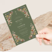 Sage Groene Boho Bruiloft Kaart