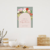 Sage Groene Boho Cactus Welkom Baby shower Poster (Keuken)