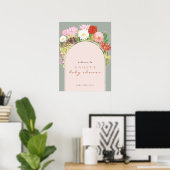 Sage Groene Boho Cactus Welkom Baby shower Poster (Thuiskantoor)