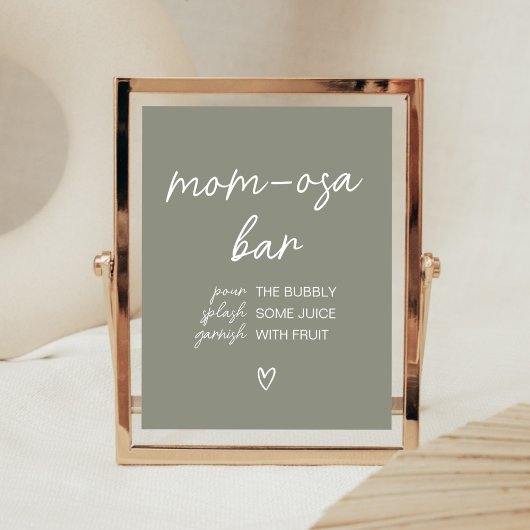Sage Groene Boho Minimalistische Moeder Osa Bar Poster