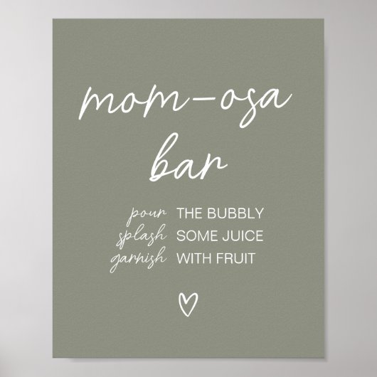 Sage Groene Boho Minimalistische Moeder Osa Bar Poster (Voorkant)